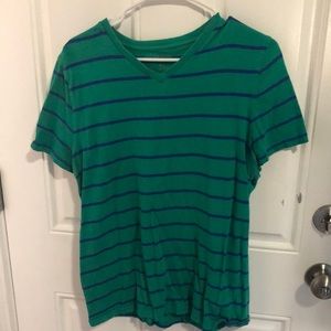 Teal stripes tee